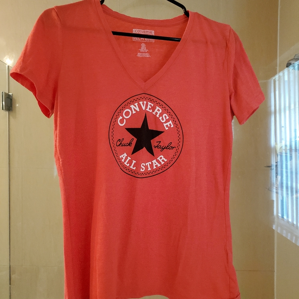 Red converse graphic tee